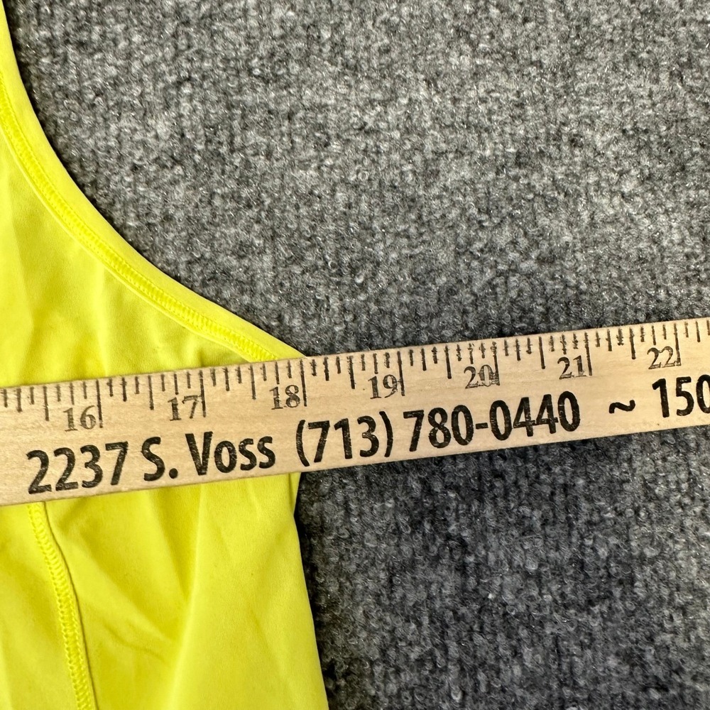 Lululemon Tank Top Womens Size 6 Neon Yellow Mesh Back Athletic Running Stained - Picture 2 of 7